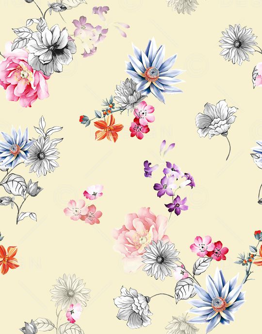 花卉印花华亿平台图片