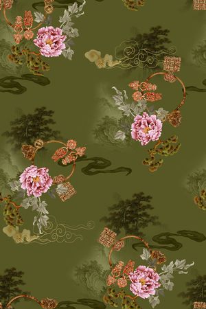 牡丹印花华亿平台图片