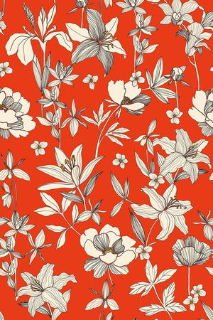 清爽底花卉印花华亿平台图片