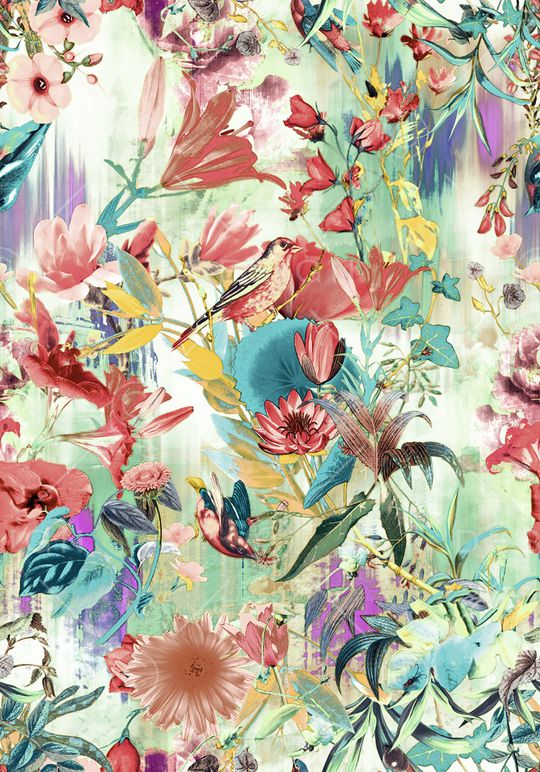 彩底花卉印花华亿平台图片