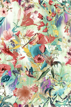 彩底花卉印花华亿平台图片