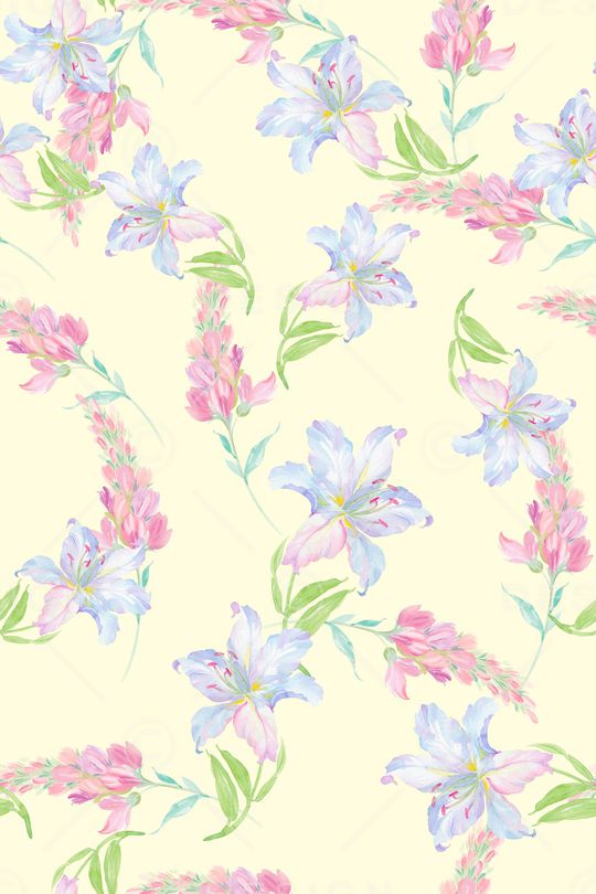 水彩花卉印花华亿平台图片