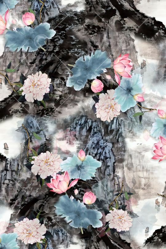 花卉印花华亿平台图片