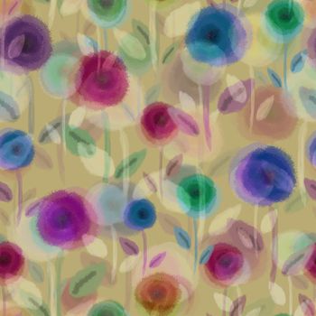 抽象花卉印花华亿平台图片