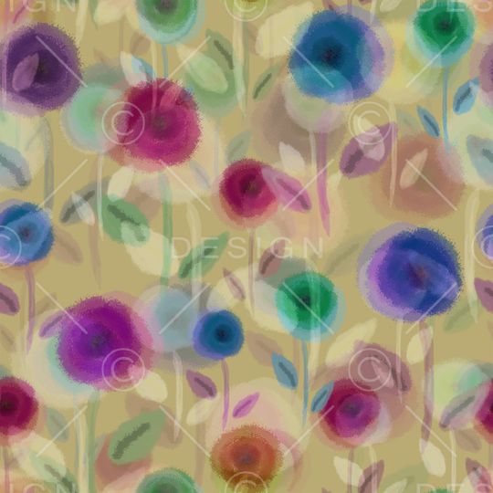 抽象花卉印花华亿平台图片