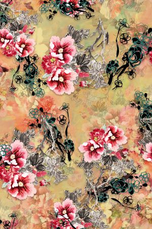 花卉印花华亿平台图片