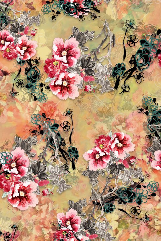 花卉印花华亿平台图片