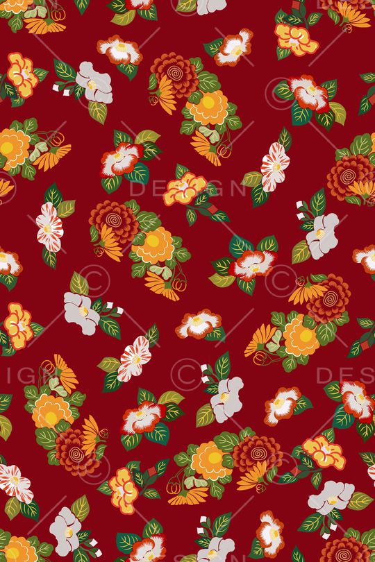 花卉印花华亿平台图片