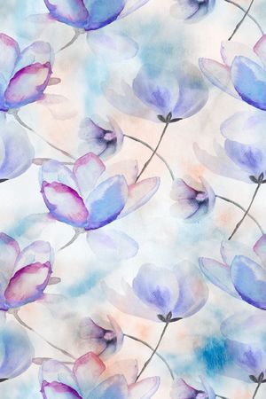 水彩花卉印花华亿平台图片