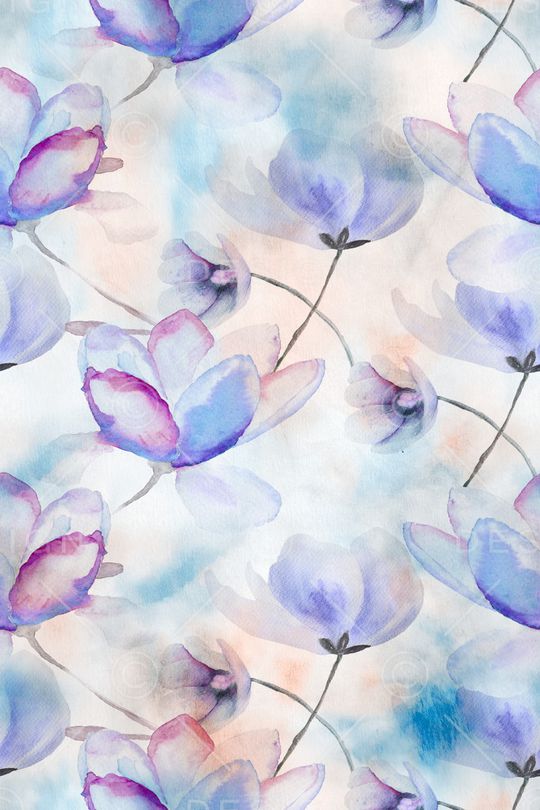 水彩花卉印花华亿平台图片