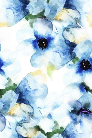 水彩花卉印花华亿平台图片