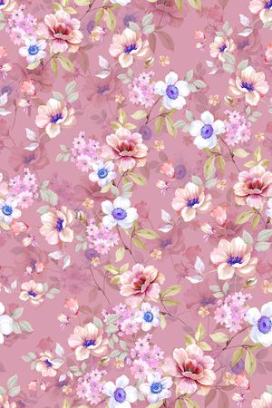 水彩花卉印花华亿平台图片