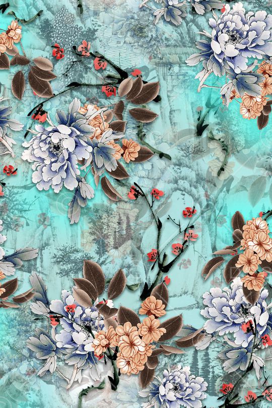 花卉印花华亿平台图片