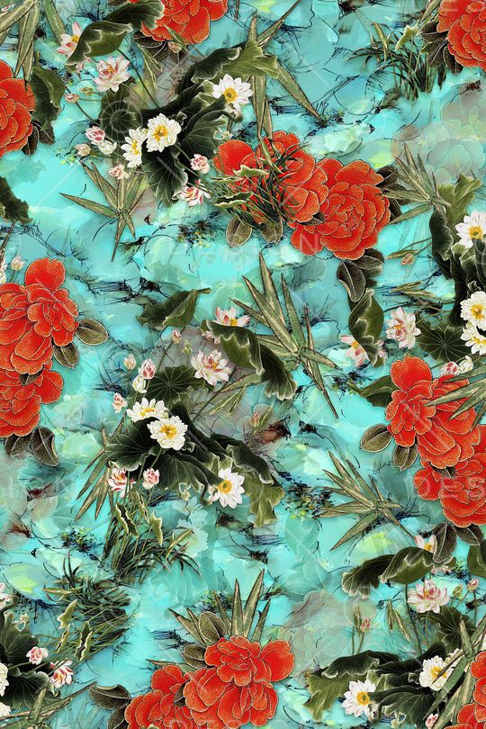 花卉印花华亿平台图片