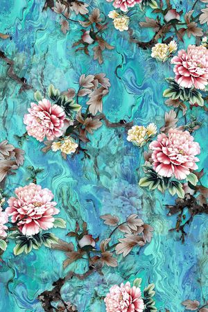 花卉印花华亿平台图片