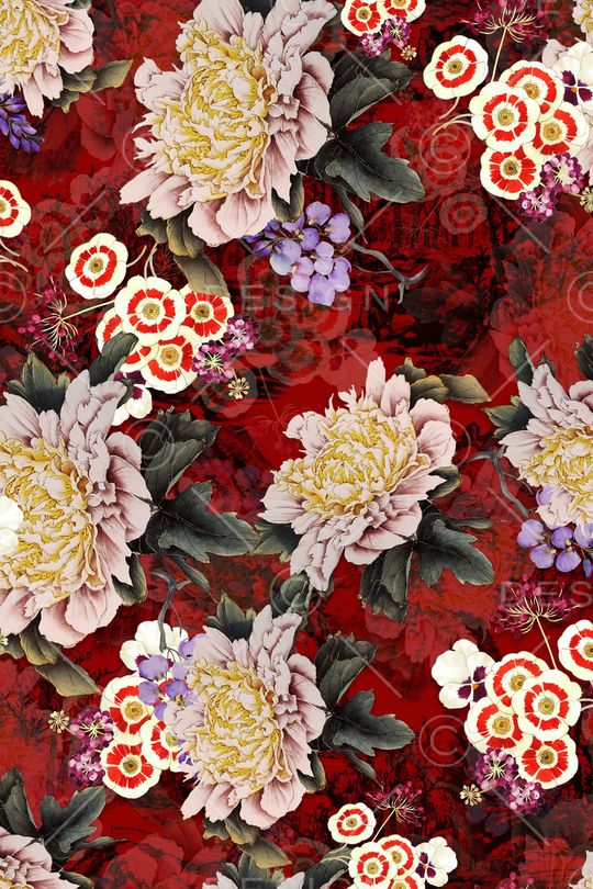 花卉印花华亿平台图片