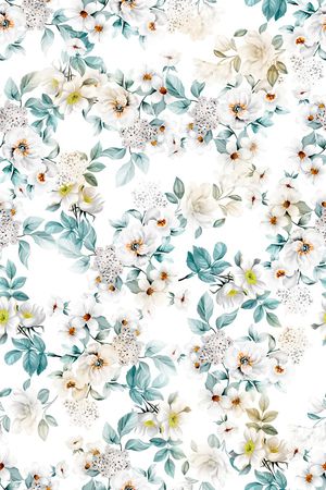 清爽底花卉印花华亿平台图片