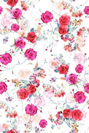 清爽底花卉印花华亿平台图片