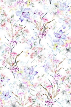 清爽底花卉印花华亿平台图片