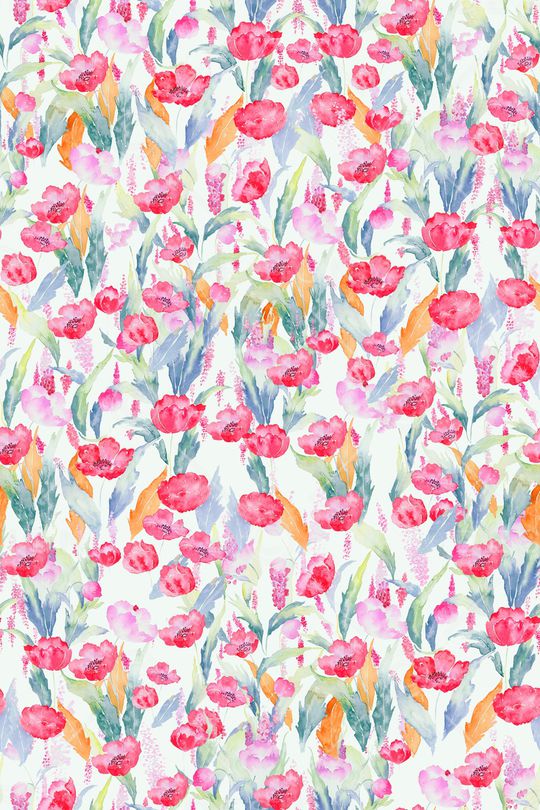 水彩花卉印花华亿平台图片