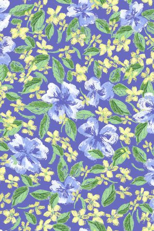 手绘花卉印花华亿平台图片