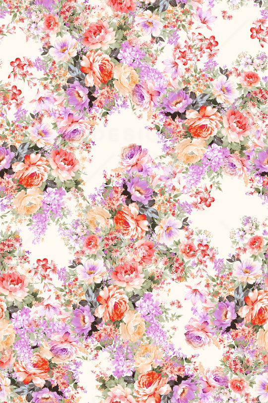 清爽底花卉印花华亿平台图片