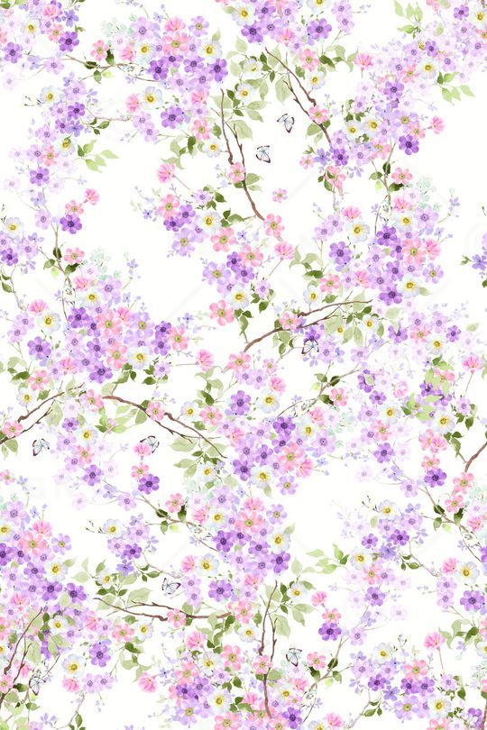 清爽底花卉印花华亿平台图片