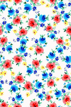 清爽底花卉印花华亿平台图片