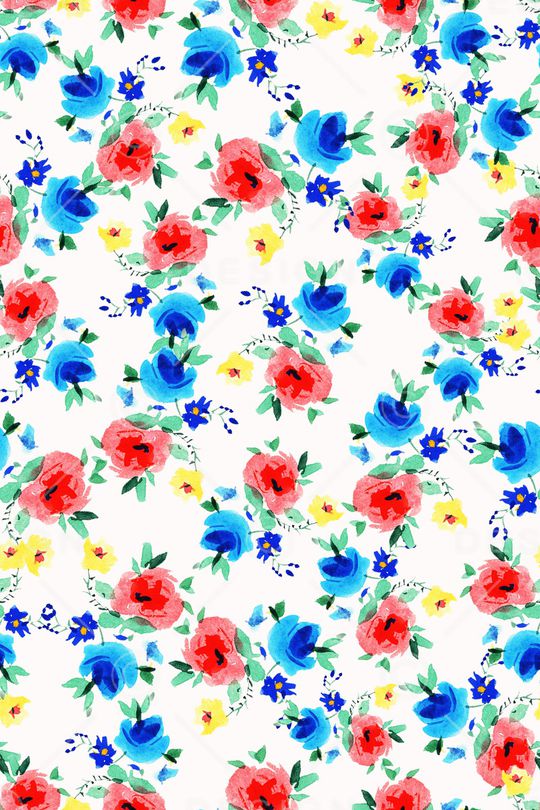 清爽底花卉印花华亿平台图片