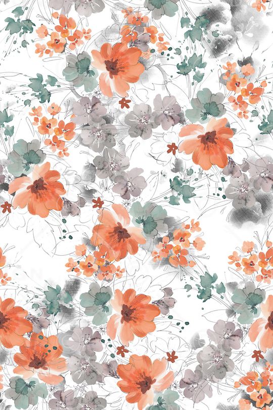 清爽底花卉印花华亿平台图片