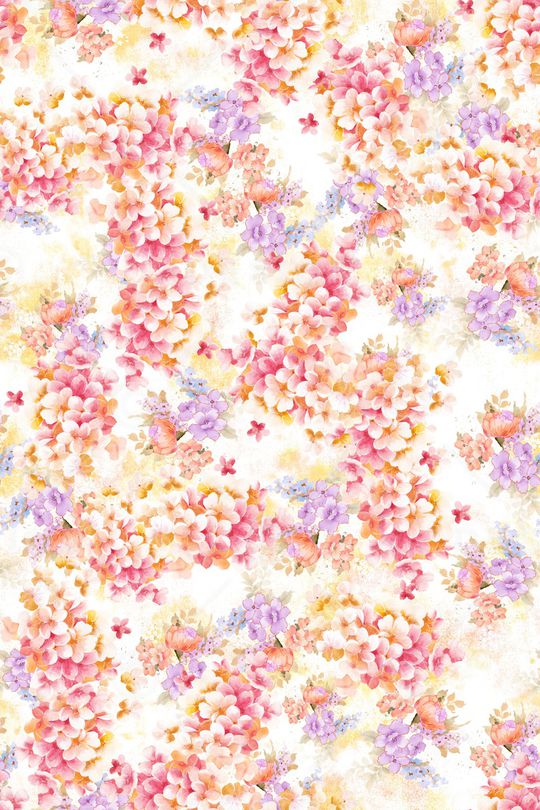 清爽底花卉印花华亿平台图片