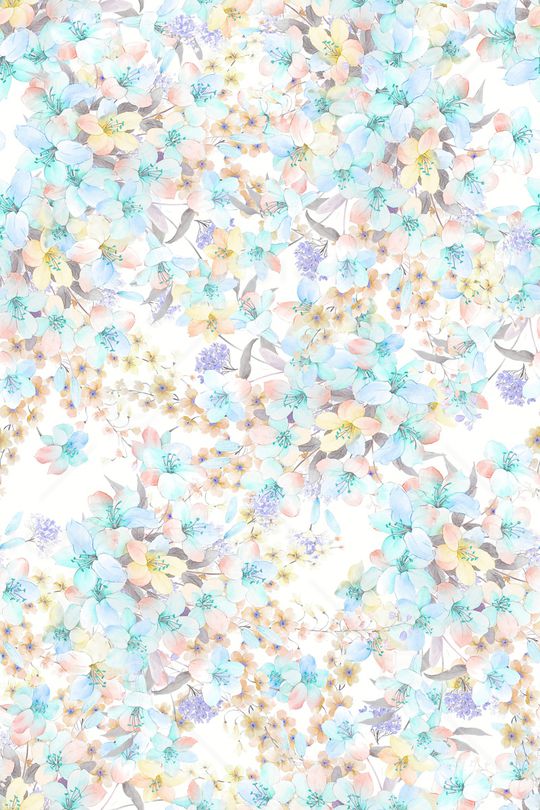 清爽底花卉印花华亿平台图片