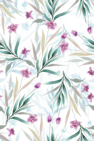 清爽底花卉印花华亿平台图片