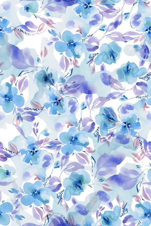 清爽底花卉印花华亿平台图片