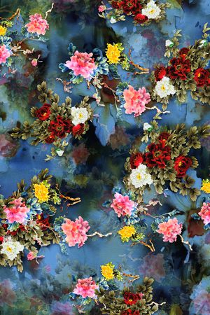 花卉印花华亿平台图片