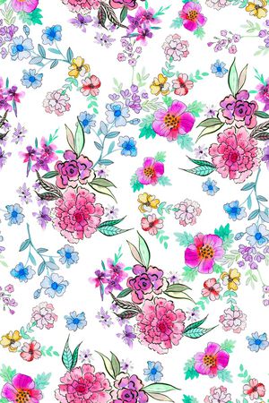 手绘花卉印花华亿平台图片