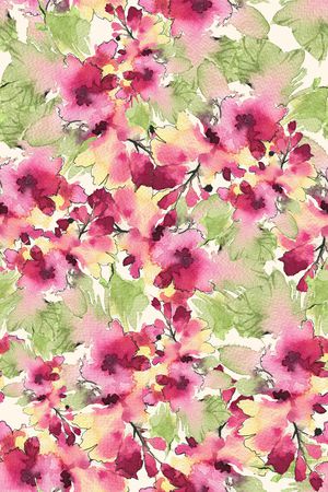 水彩花卉印花华亿平台图片