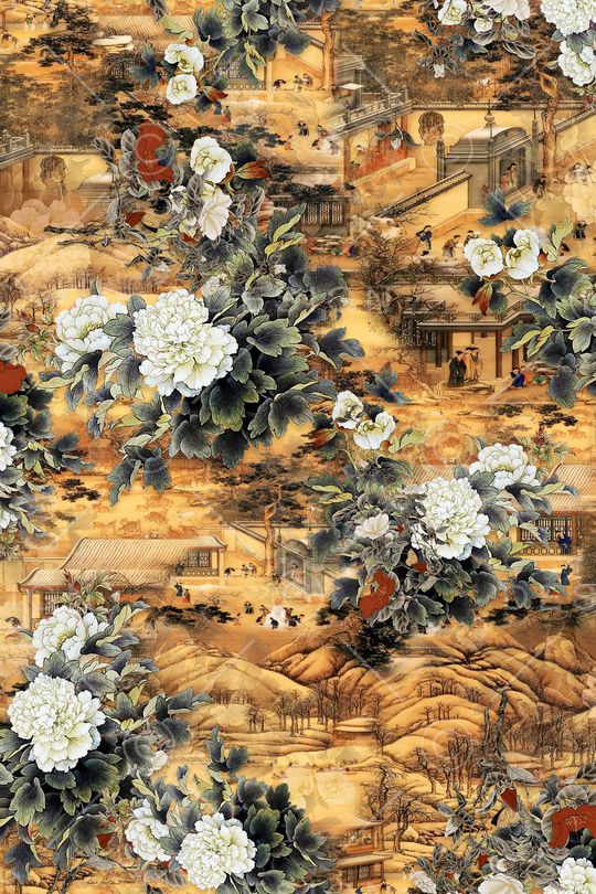 花卉印花华亿平台图片