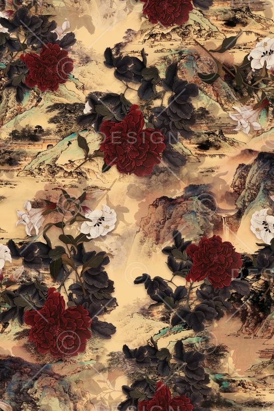 花卉印花华亿平台图片