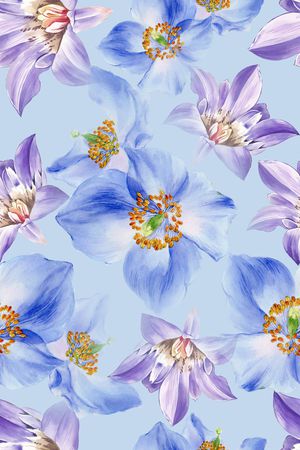 水彩花卉印花华亿平台图片