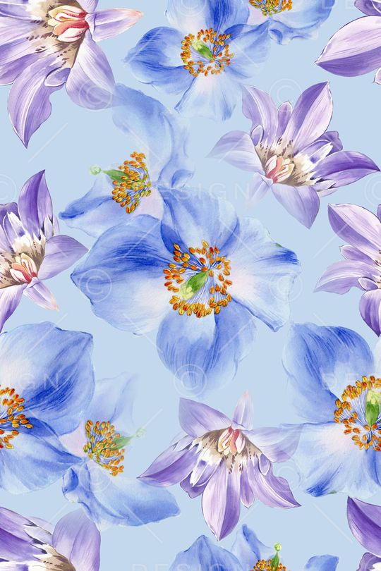 水彩花卉印花华亿平台图片