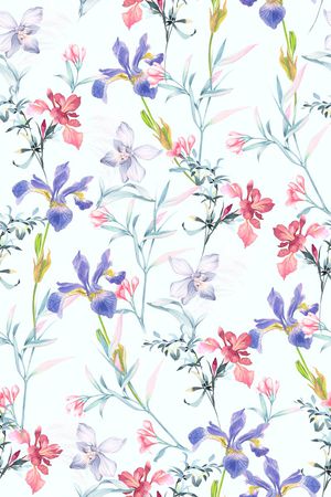 清爽底花卉印花华亿平台图片