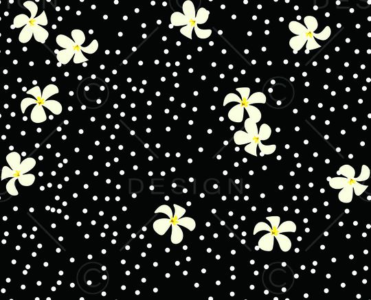 黑底花卉印花华亿平台图片