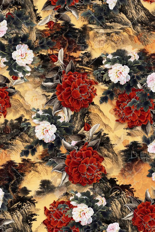 花卉印花华亿平台图片