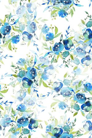 水彩花卉印花华亿平台图片