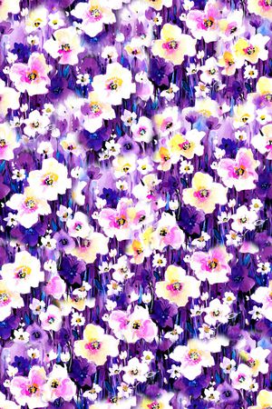 水彩花卉印花华亿平台图片