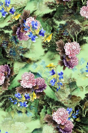 花卉印花华亿平台图片