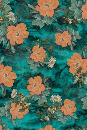 牡丹印花华亿平台图片