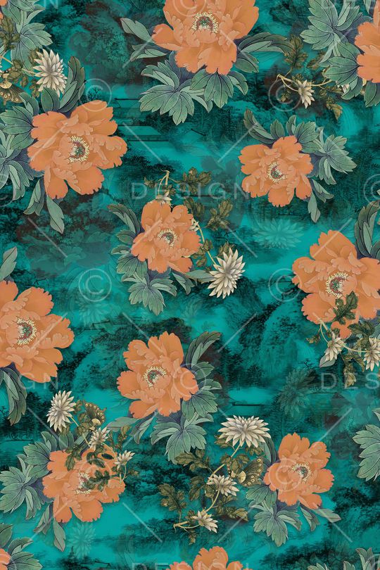 牡丹印花华亿平台图片