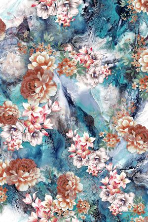 花卉印花华亿平台图片